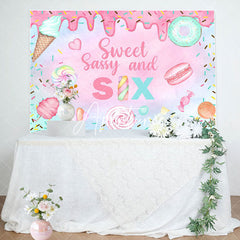 Aperturee - Colorful Sweet Sassy Candy 6th Birthday Backdrop