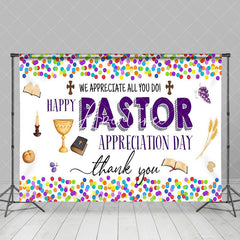 Aperturee - Colorful Thank You Pastor Appreciation Day Backdrop