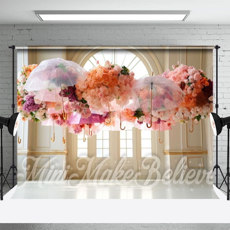 Aperturee - Colorful Transparent Flower Umbrella Floral Backdrop