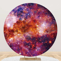 Aperturee - Colorful Universe Sparkly Round Birthday Backdrop