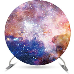 Aperturee - Colorful Universe Sparkly Star Round Birthday Backdrop