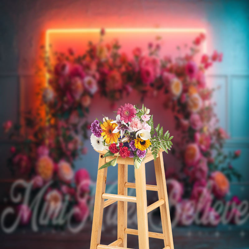 Aperturee - Colorful Wall LED Light Flower Backdrop For Photo