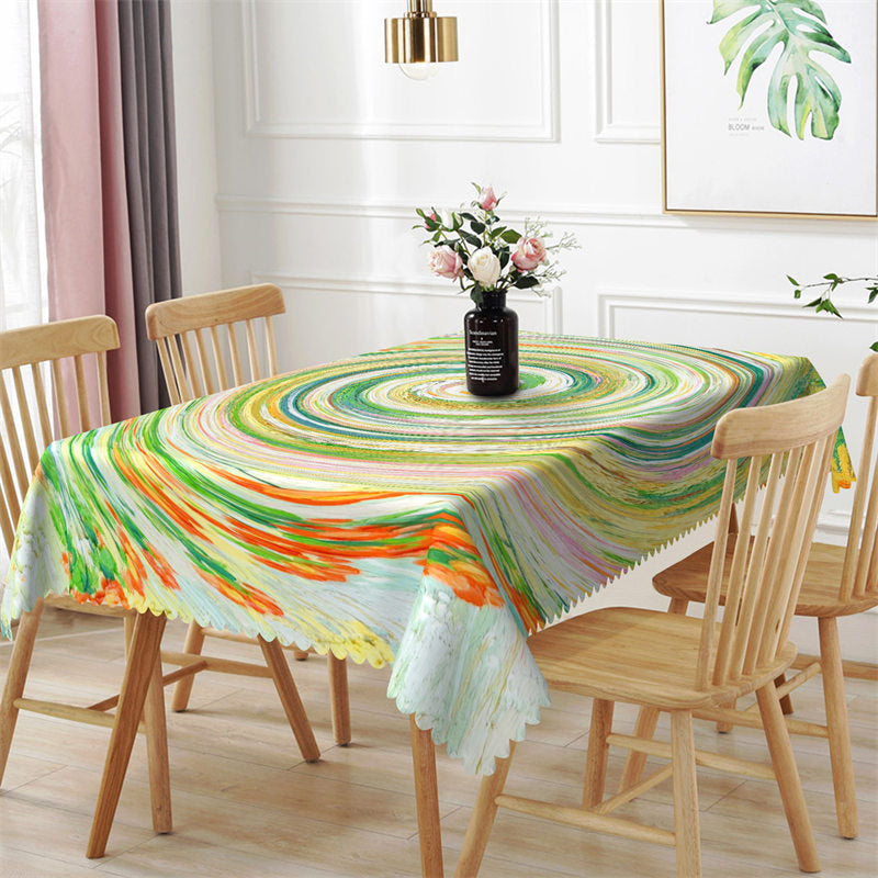 Aperturee - Colorful Whirlpool Artwork Rectangle Tablecloth