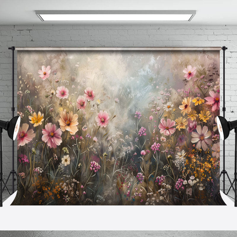 Aperturee - Colorful Wildflower Oil Painting Fine Art Backdrop