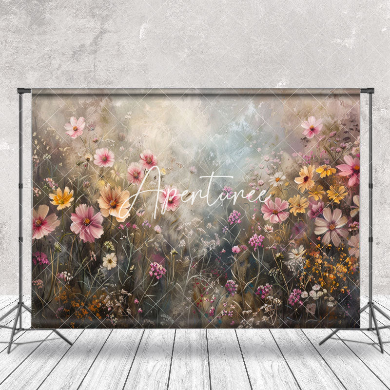 Aperturee - Colorful Wildflower Oil Painting Fine Art Backdrop