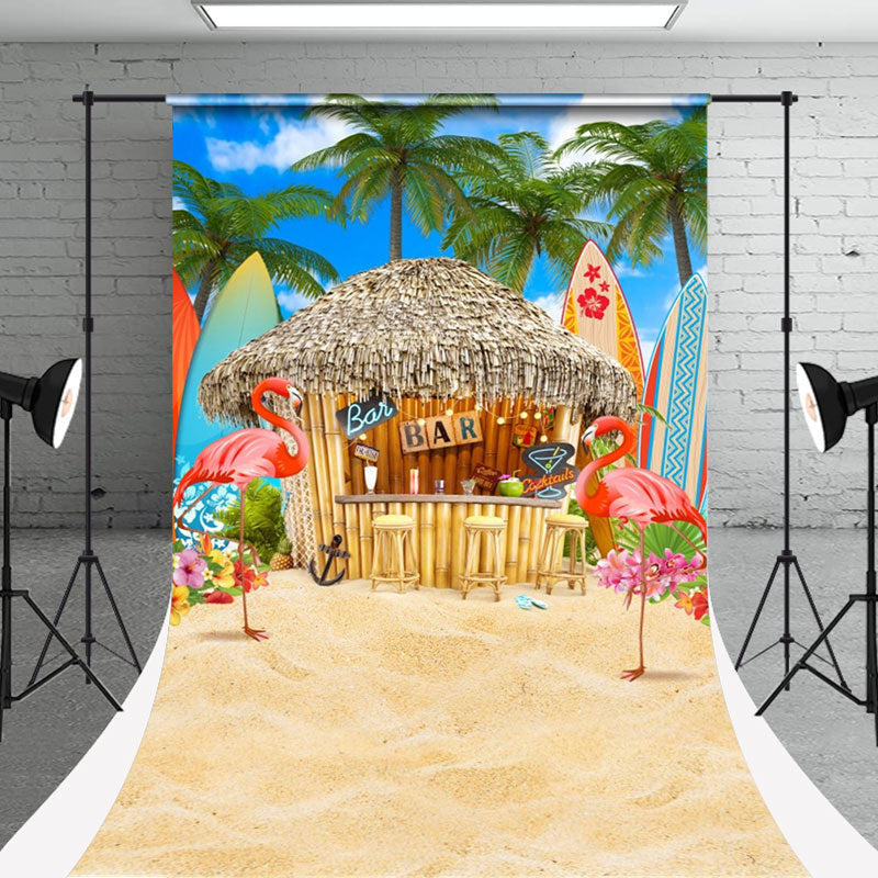 Aperturee - Colorful Wooden House Beach Crane Sweep Backdrop