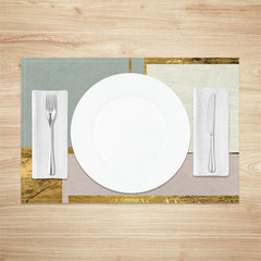 Aperturee - Colors Block Golden Morden Dining Set Of 4 Placemats