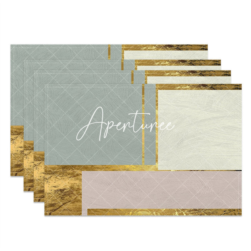 Aperturee - Colors Block Golden Morden Dining Set Of 4 Placemats