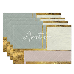 Aperturee - Colors Block Golden Morden Dining Set Of 4 Placemats