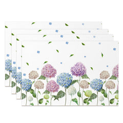 Aperturee - Colors Floral Green Leaves Spring Set Of 4 Placemats