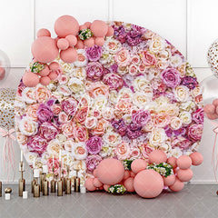 Aperturee - Colors Floral Wall Romantic Round Wedding Backdrop