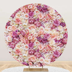 Aperturee - Colors Floral Wall Romantic Round Wedding Backdrop