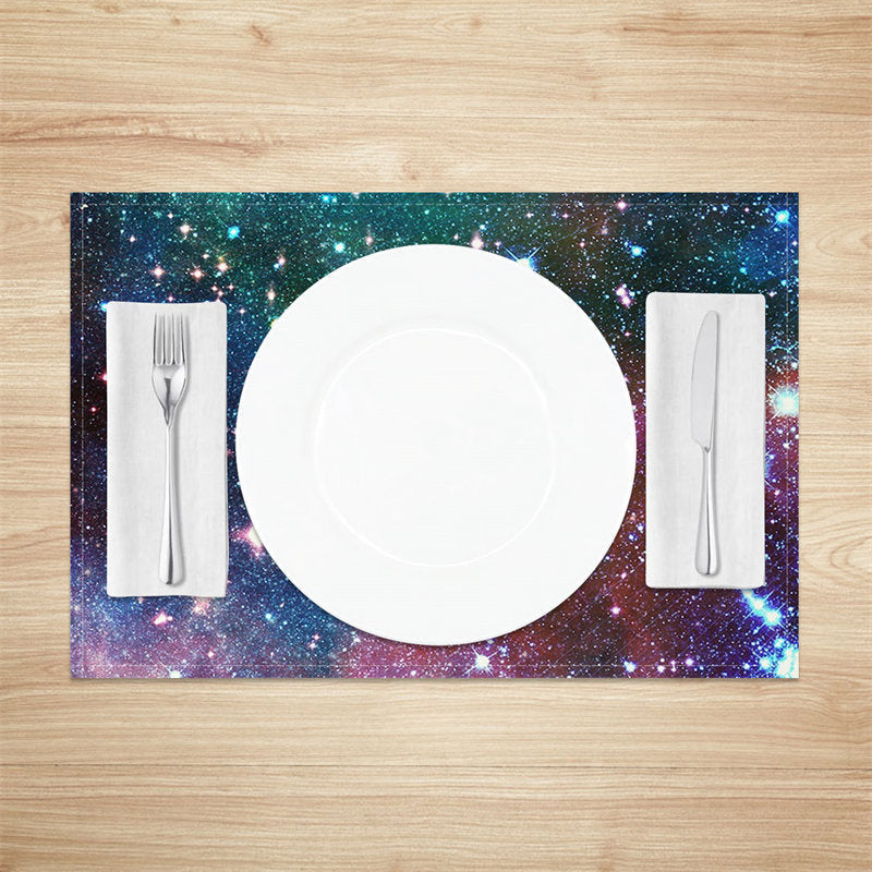 Aperturee - Colors Starry Sky Stars Dining Set Of 4 Placemats