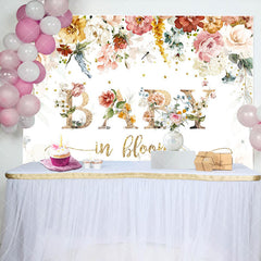 Aperturee - Colroful Flowers Little Stars Baby Shower Backdrop