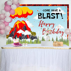 Aperturee - Come Have A Blast Volcano Eruption Birthday Backdrop