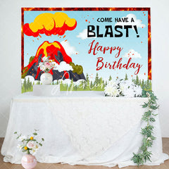 Aperturee - Come Have A Blast Volcano Eruption Birthday Backdrop