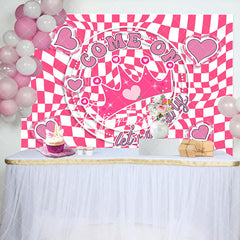 Aperturee - Come On Crown Pink White Plaid Birthday Backdrop