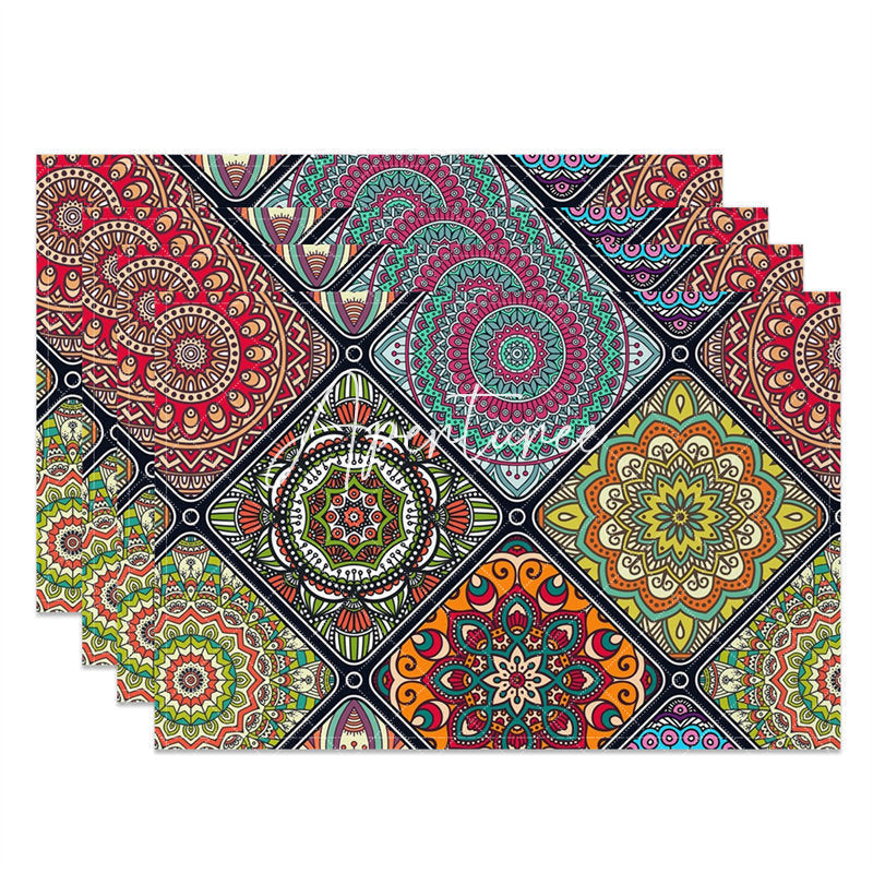 Aperturee - Complicated Gorgeous Plaid Retro Set Of 4 Placemats