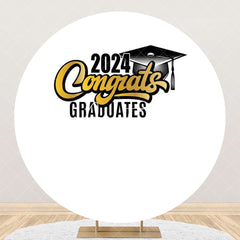 Aperturee - Congrats Bachelor Cap Round Happy Graduation Backdrop