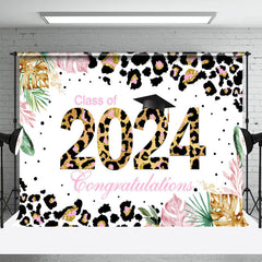 Aperturee - Congrats Class Of 2024 Leopard Print Photos Backdrop