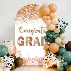 Aperturee - Congrats Colorful Flowers Graduation Arch Backdrop