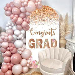 Aperturee - Congrats Colorful Flowers Graduation Arch Backdrop