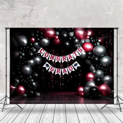 Aperturee - Congrats Grad Balloon Shiny Sequin Glitter Backdrop