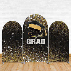 Aperturee - Congrats Grad Golden Black Diamond Arch Backdrop Kit