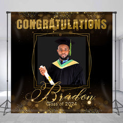 Aperturee - Congratulation Dark Custom Photo Graduation Backdrop