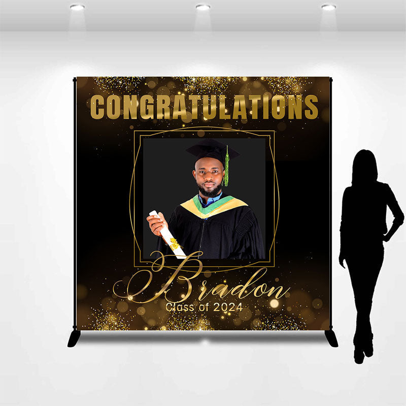 Aperturee - Congratulation Dark Custom Photo Graduation Backdrop