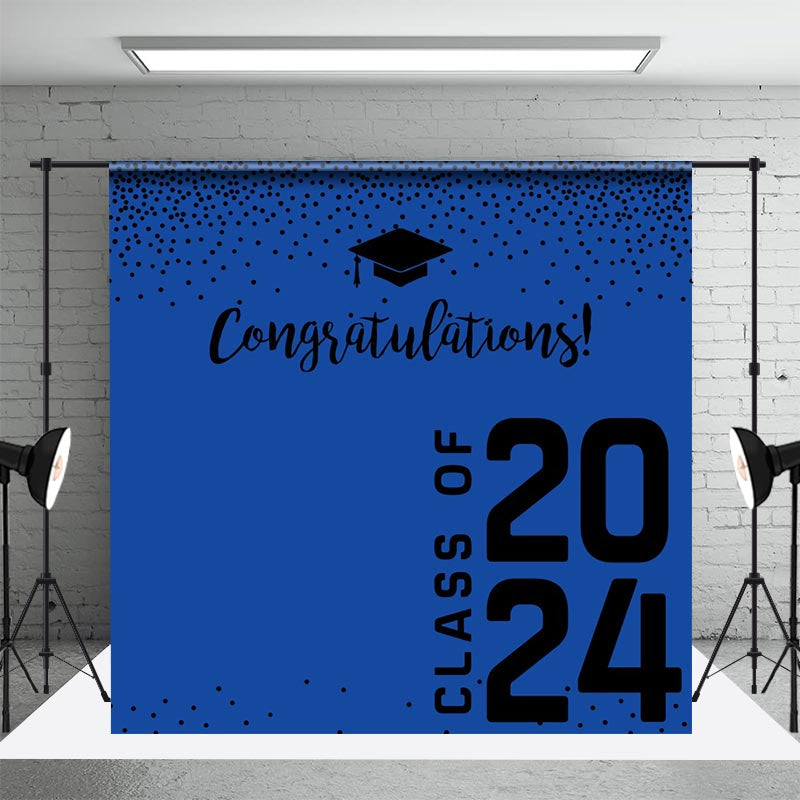 Aperturee - Congratulations Blue Bachelor Cap Graduation Backdrop