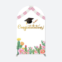 Aperturee - Congratulations Cactus Cap Graduation Arch Backdrop