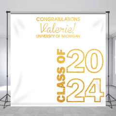 Aperturee - Congratulations White Custom Graduation Backdrop