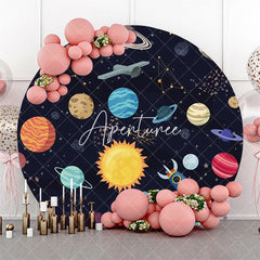 Aperturee - Constellation Planets Galaxy Round Birthday Backdrop