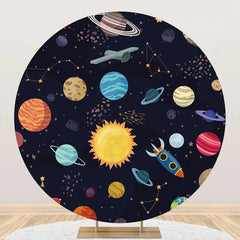 Aperturee - Constellation Planets Galaxy Round Birthday Backdrop