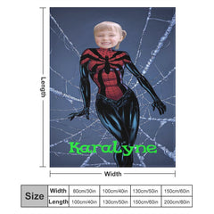 Aperturee - Cool Hero Cobweb Grey Custom Photo Blanket For Girls