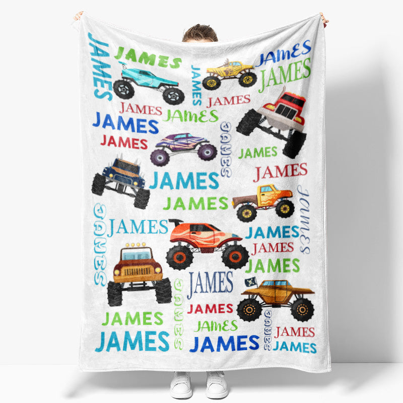 Lofaris Cool Off Road Vehicles Custom Name Blanket For Boys