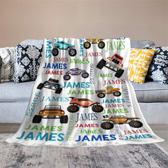 Lofaris Cool Off Road Vehicles Custom Name Blanket For Boys