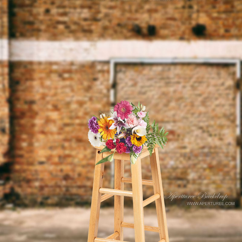 Aperturee - Country Bucolic Red Brick Wall Portrait Backdrop