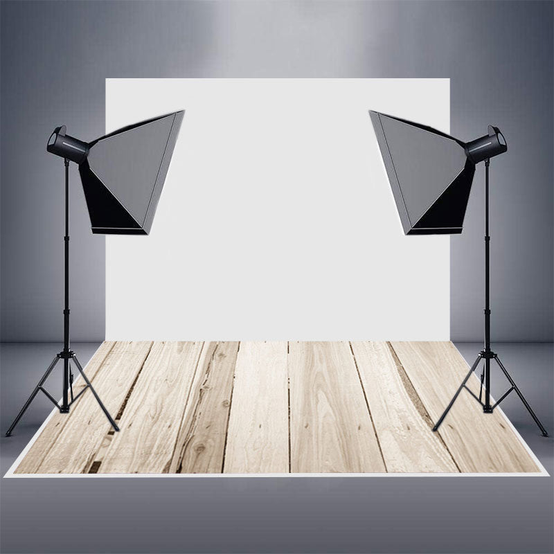 Aperturee - Bucolic White Rough Wooden Board Rubber Floor Mat