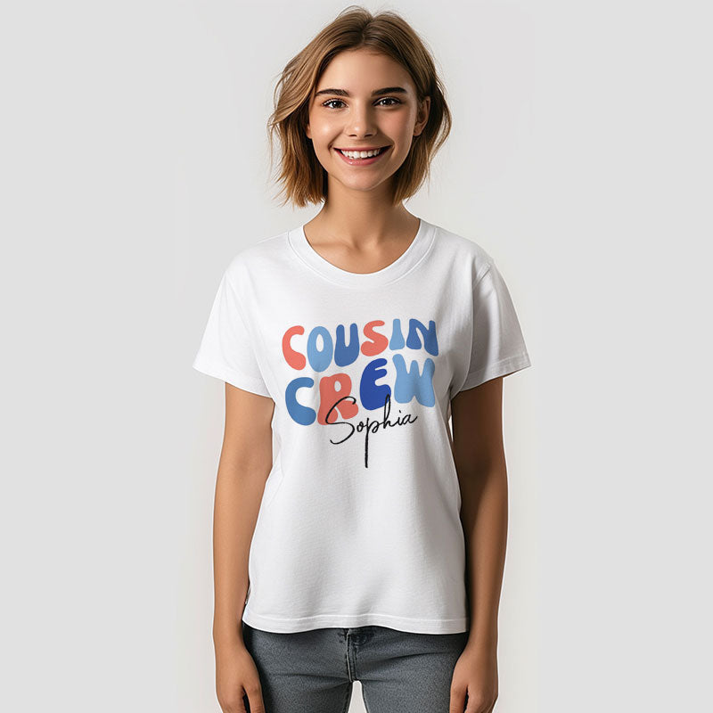 Aperturee - Cousin Crew Groovy Custom Family Reunion T-Shirt