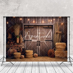 Aperturee - Cowboy Retro Wood Barn Door Backdrop For Photography