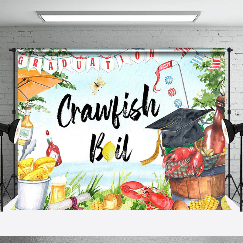 Aperturee - Crawfish Boil Seaside Wine Food Graduation Backdrop