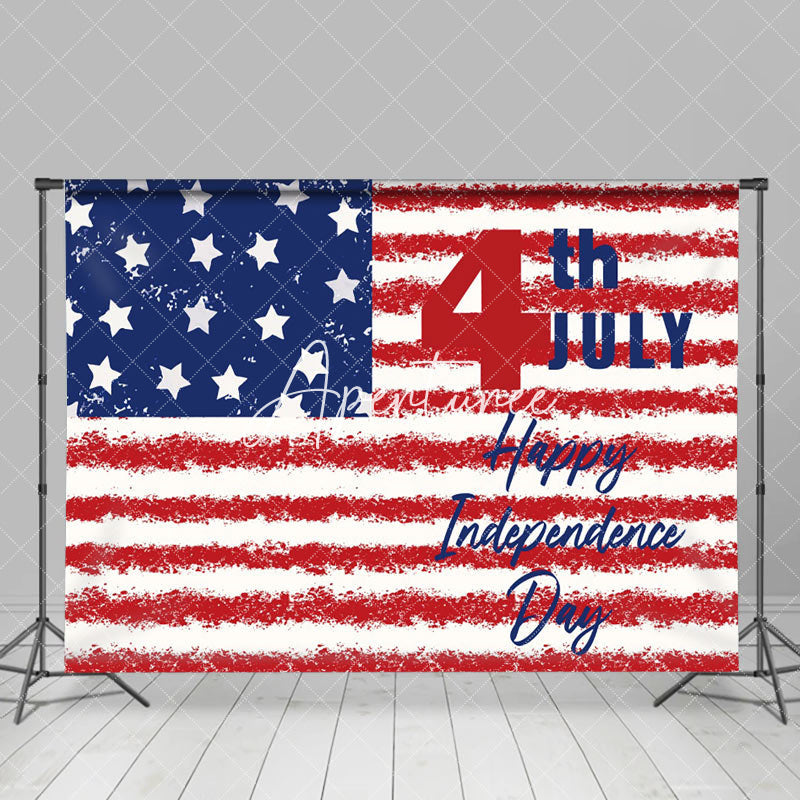 Aperturee - Crayon Draw American Flag Independence Day Backdrop