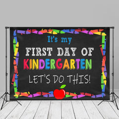 Aperturee - Crayons First Day Kindergarden Back To School Backdrop