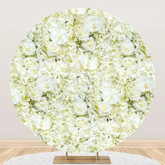 Aperturee - Creamy Floral Petal Wall Holy Round Wedding Backdrop