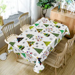 Aperturee - Creative Geometric Christmas Trees Repeat Tablecloth