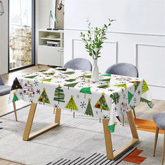 Aperturee - Creative Geometric Christmas Trees Repeat Tablecloth