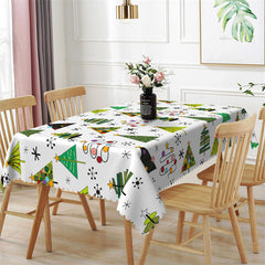 Aperturee - Creative Geometric Christmas Trees Repeat Tablecloth