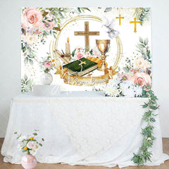 Aperturee - Cross Flowers Pigeon Holy Grail Baptism Backdrop